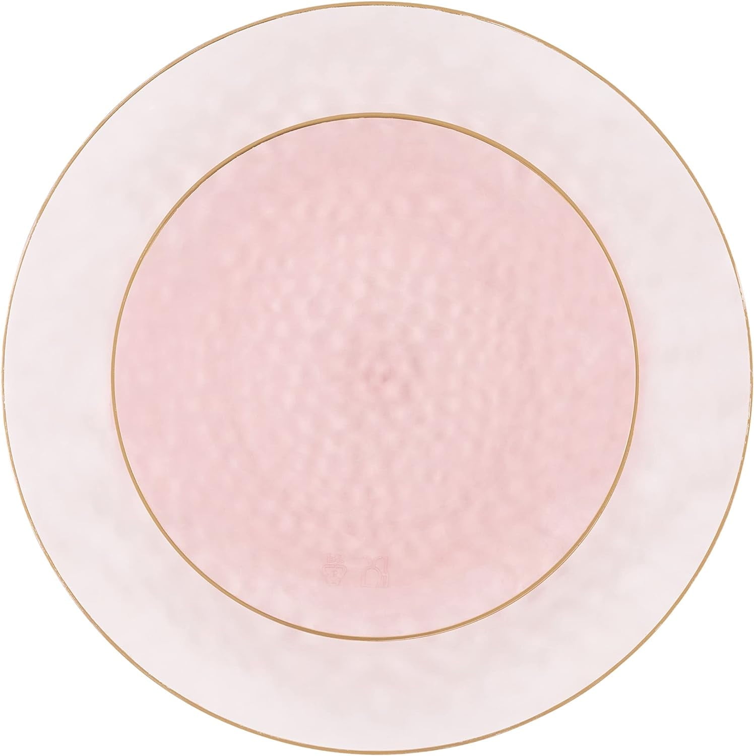 PLASTICPRO 64-piece Pink Hammered Plastic Plates Combo Set Disposable Elegant Plates for Party, 7'' & 10''