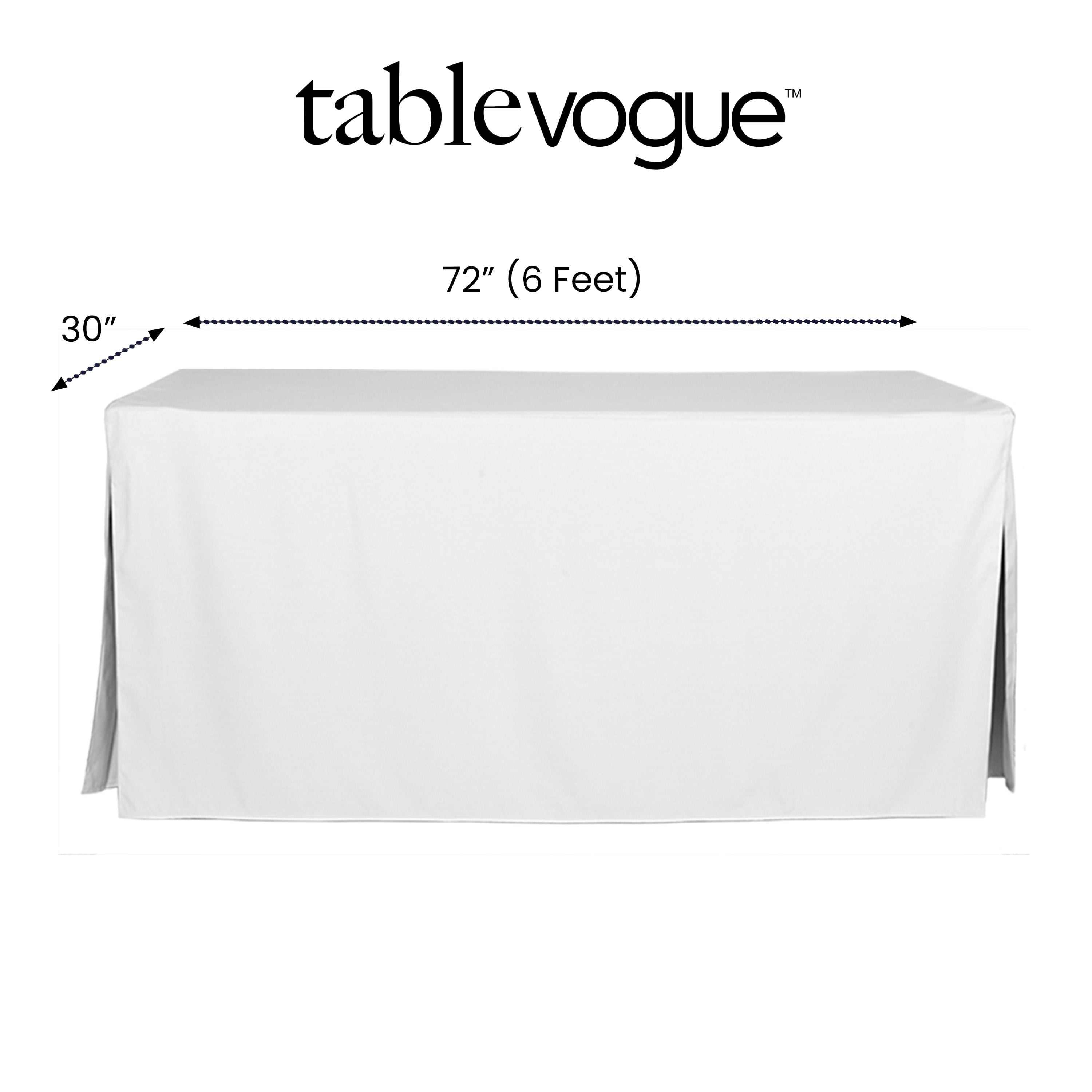 Tablevogue 72" x 30" Fitted Tablecoth Cover, Multiple Colors and Sizes Available