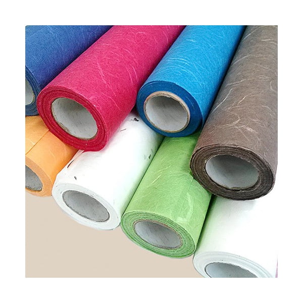 Korean Paper Hanji Natural Mulberry Fiber Texture Gift Wrapping Packaging Decorative Wallpaper UnYongJi Roll White 54Cm x 20m (21.3 x 787.4 Inches)