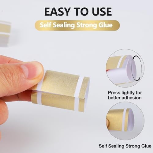 Standard Paper Napkin Band,Napkin Ring Self Adhesive,200PCS Matte Gold Silverware Wraps Bands,Table Setting Wedding Event Party Supply (Matte Gold /200pcs) NB-G200