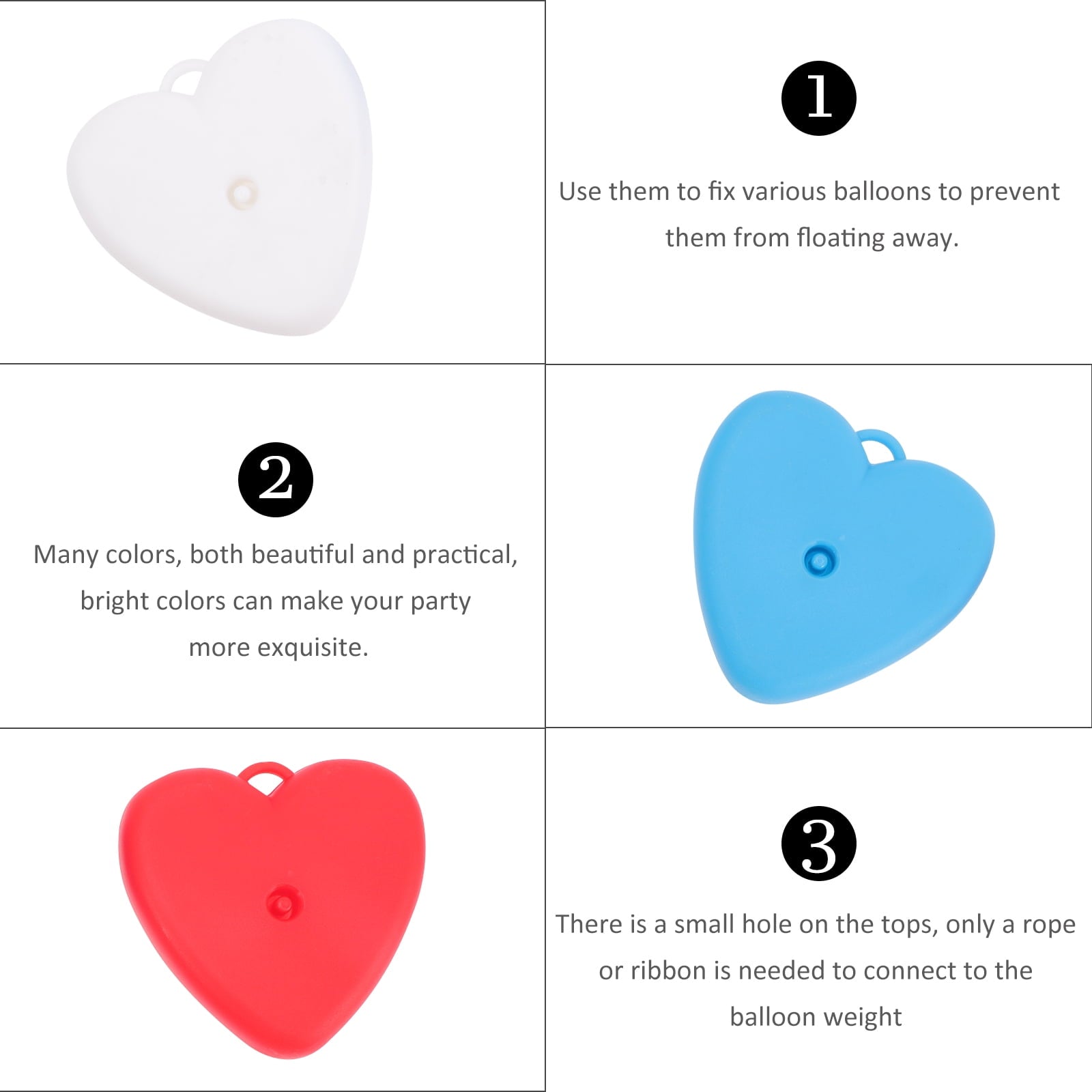 Raindrops 50 pcs Balloons Weights Colorful Heart Balloons Weights for Wedding Party