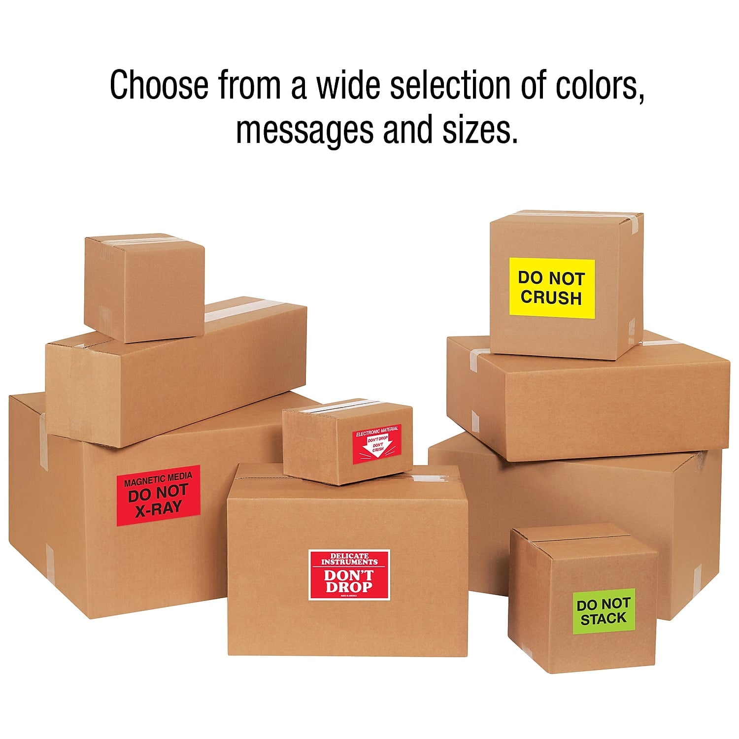 Tape Logic Labels "Lay Flat - Do Not Stand On End" 3" x 5" Red/White 500/Roll (DL1420)