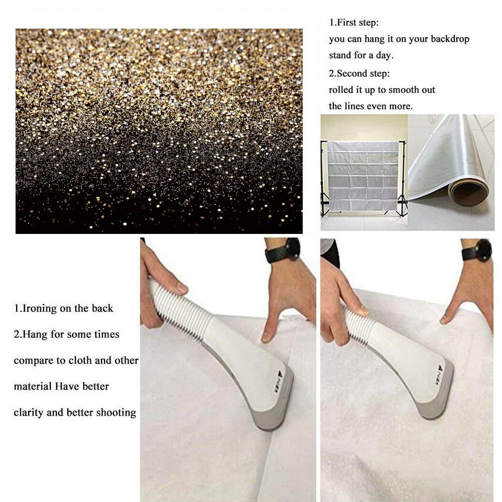 8x6FT Black and Gold Graduation Backdrop Golden Bokeh Spot Starry Sky Photography Backdrop Portrait Photography Backdrop