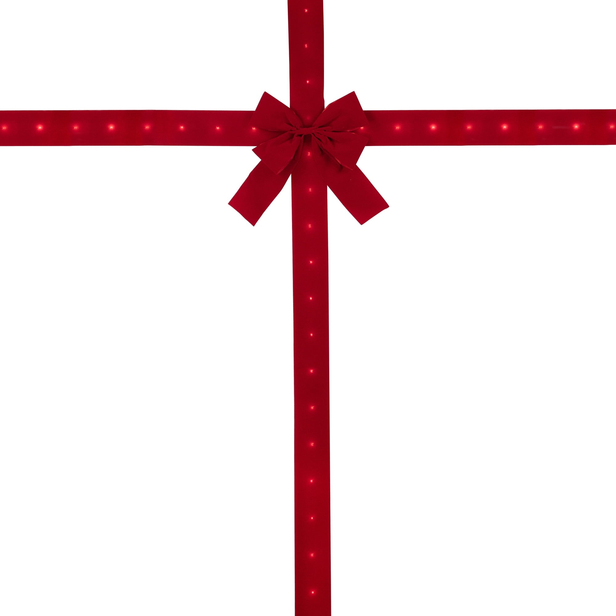Northlight 14' Pre-Lit Battery Operated Red Velvet Christmas Door Bow