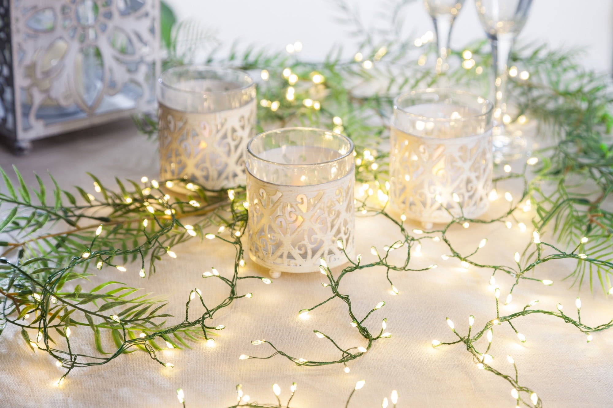 Gerson Set of 2 6 ft Electric Firecracker Garland with Warm White Lights