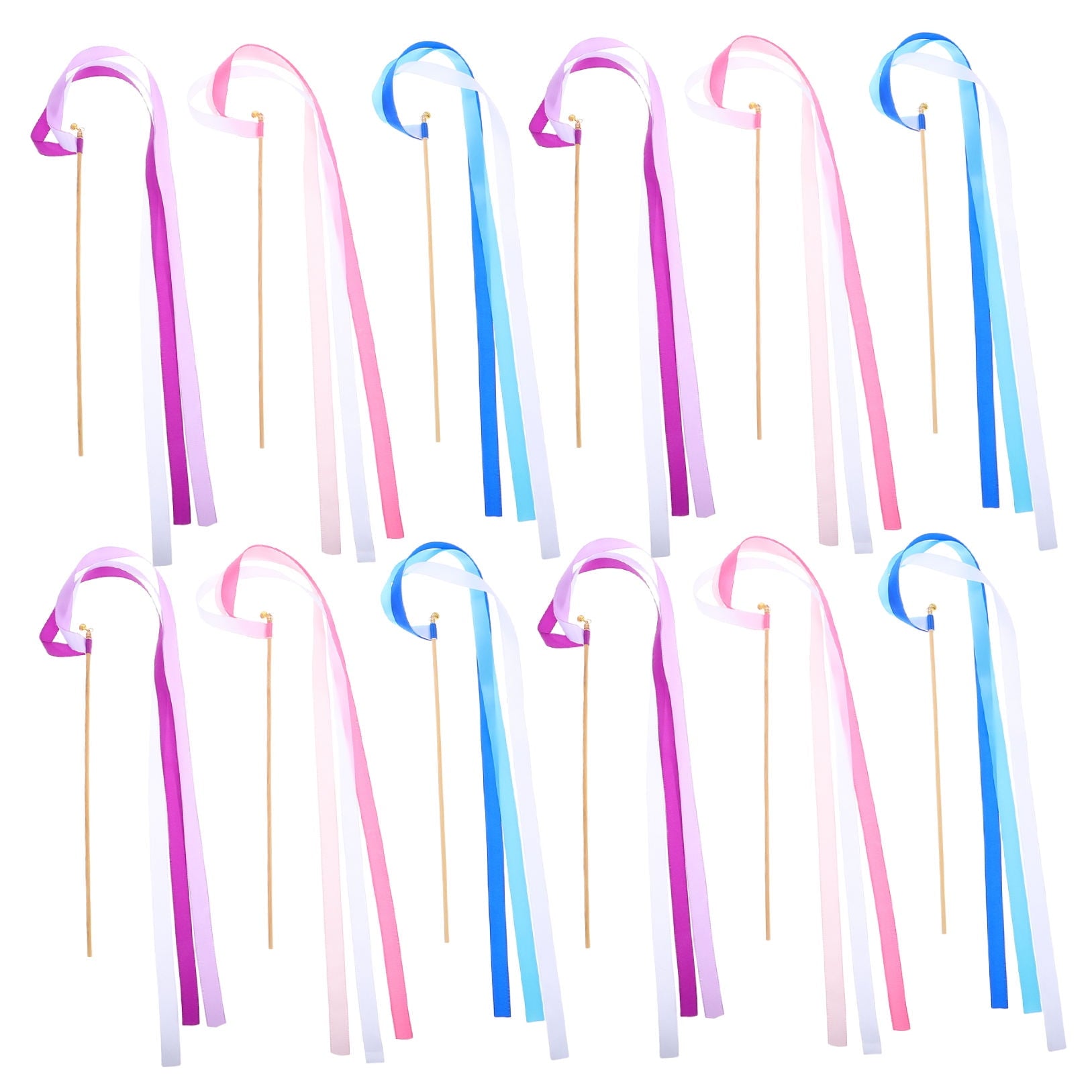 Masteelf 30pcs Wedding Ribbon Sticks Ribbon Streamer Wand for Wedding Party Wedding Accessories Wedding Exit Streamers Party Ribbon Wand Wedding Ribbon Decor