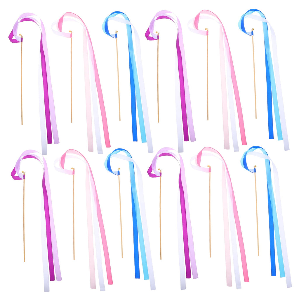 Hemoton 30pcs Wedding Ribbon Streamers Ribbon Stick Wedding Exit Streamers Wedding Ribbon Decors Party Ribbon Wand Wedding Party Accessories