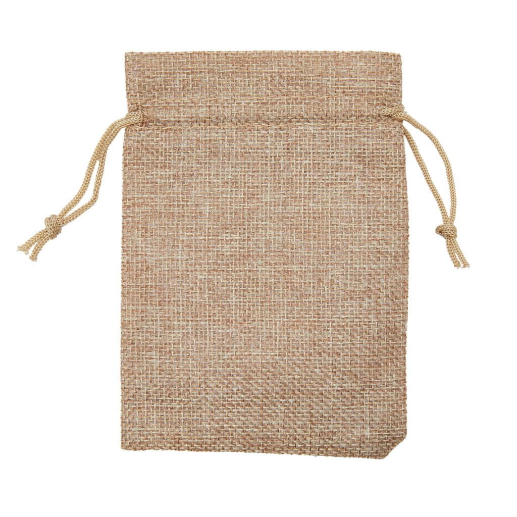 100 Pack Burlap Drawstring Pouch for Jewelry, Party Favors, Arts and Crafts, Natural Brown, 3.7 x 5.5 in