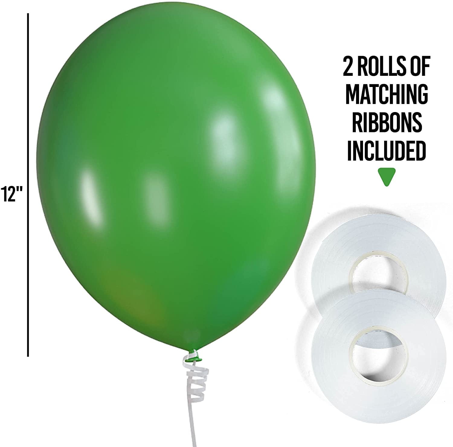 Christmas Party Balloons 12 Inch Red, Green and White Balloons with Ribbon for Christmas Decorations or Xmas Color Themed Party, Weddings, Baby Shower, Birthday Parties, Helium Quality-75 pack