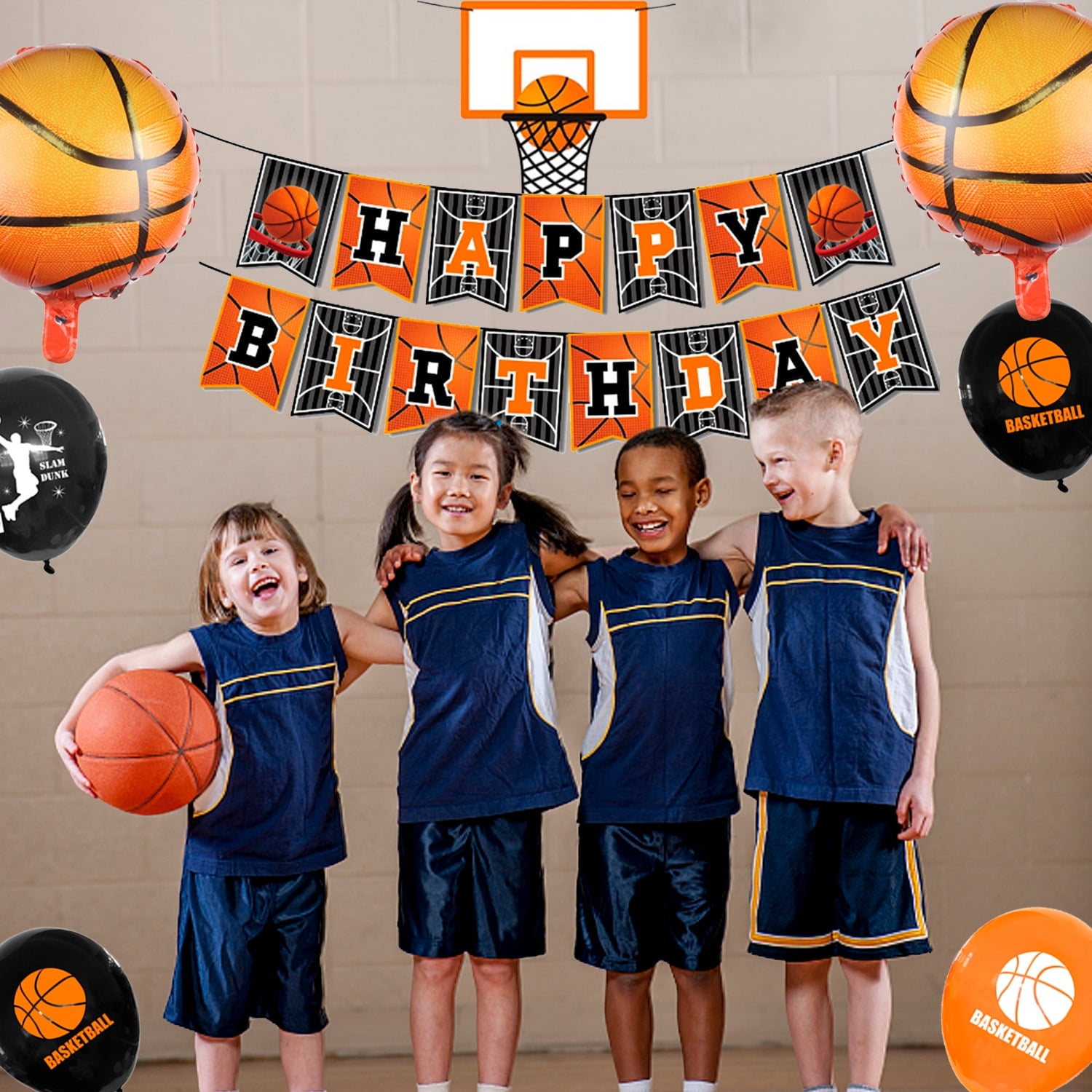 Basketball Birthday Decorations, Basketball Party Decorations&Tableware Set-Basketball Plates Napkins Table Cloth Balloon Wristband Keychain etc Basketball Birthday Party Supplies