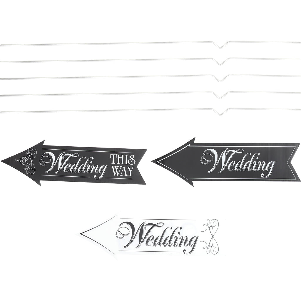 Raindrops 4 Sets Outdoor Wedding Signs DIY Yard Wedding Signs Outside Wedding Decor with Stakes