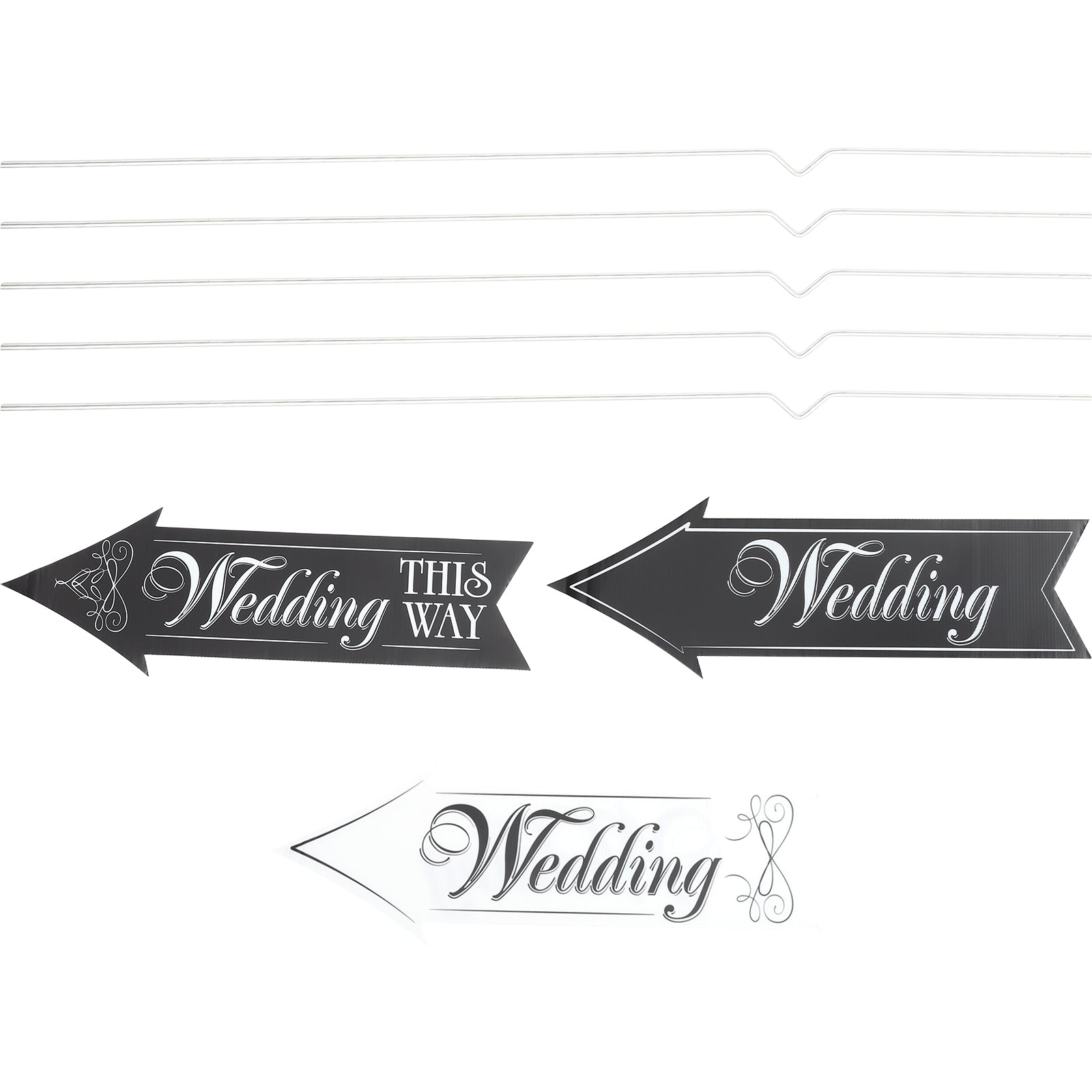 Raindrops 4 Sets Outdoor Wedding Signs DIY Yard Wedding Signs Outside Wedding Decor with Stakes