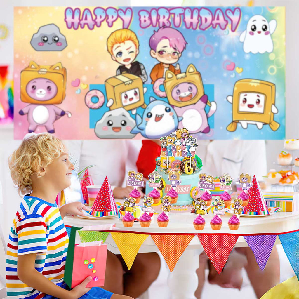 Lanky Goodie Bags Treat Candy Decorations Party Favor Supplies Birthday Cake Topper Backdrop Banner