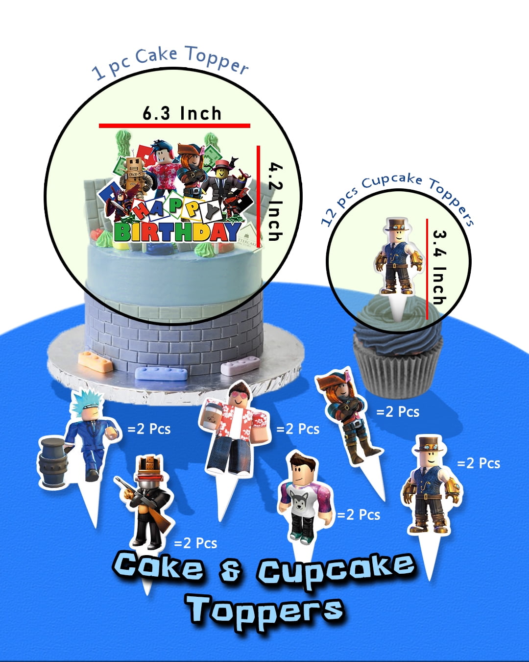 Video Game Themed Birthday Party Decorations Kit Party Supplies Banner Tablecloth Cake Topper Cupcake Toppers Balloons Hanging Swirls