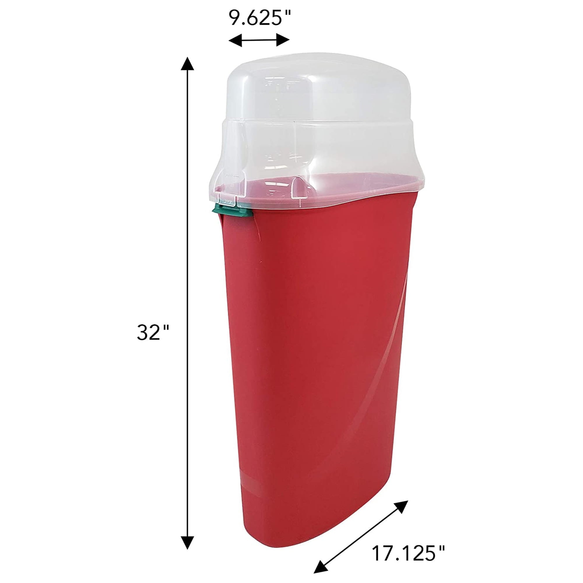Open Box 30-In Vertical Gift Wrap Storage Container Box, Red, Clear Lid(2 Pack)
