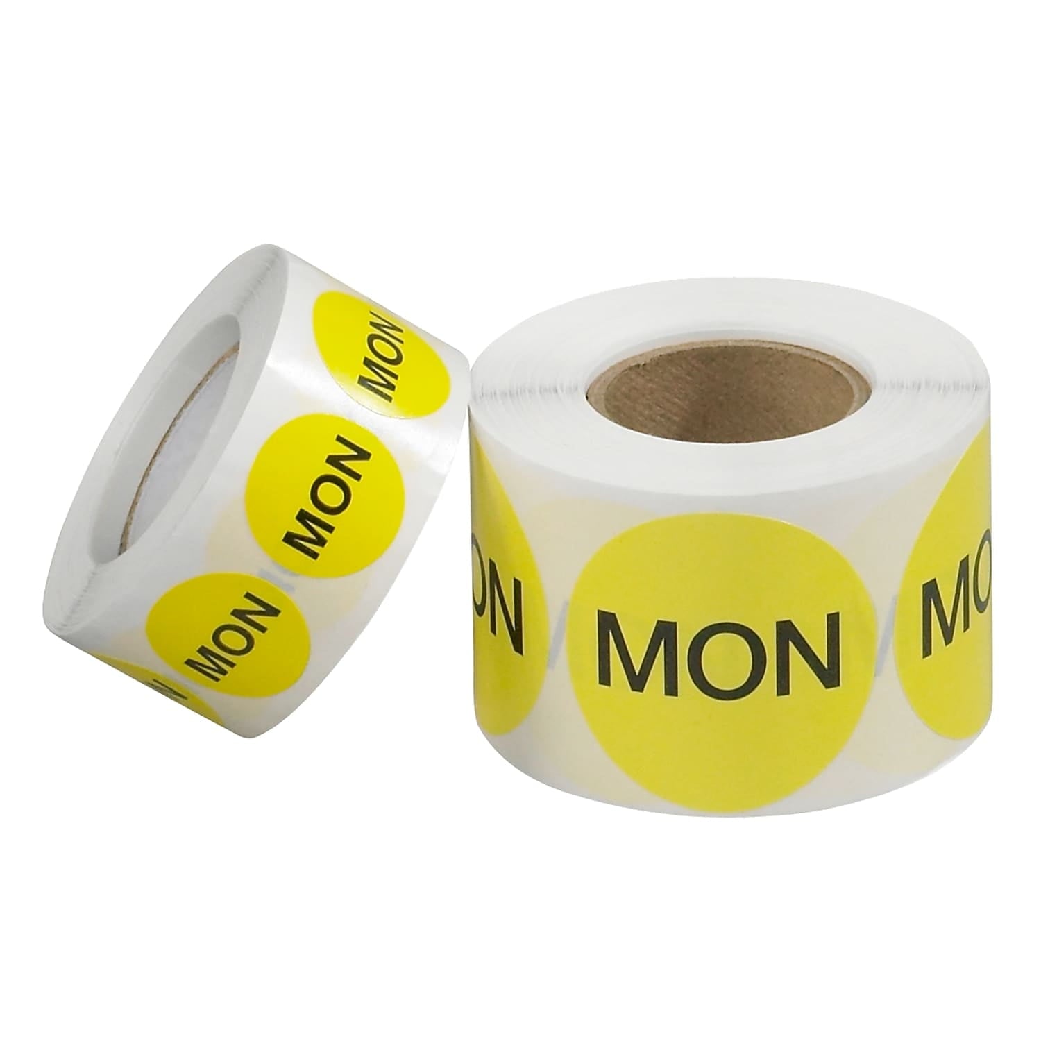 Tape Logic Inventory Circle Labels Days of the Week "MON" 2" Fluorescent Yellow DL6502