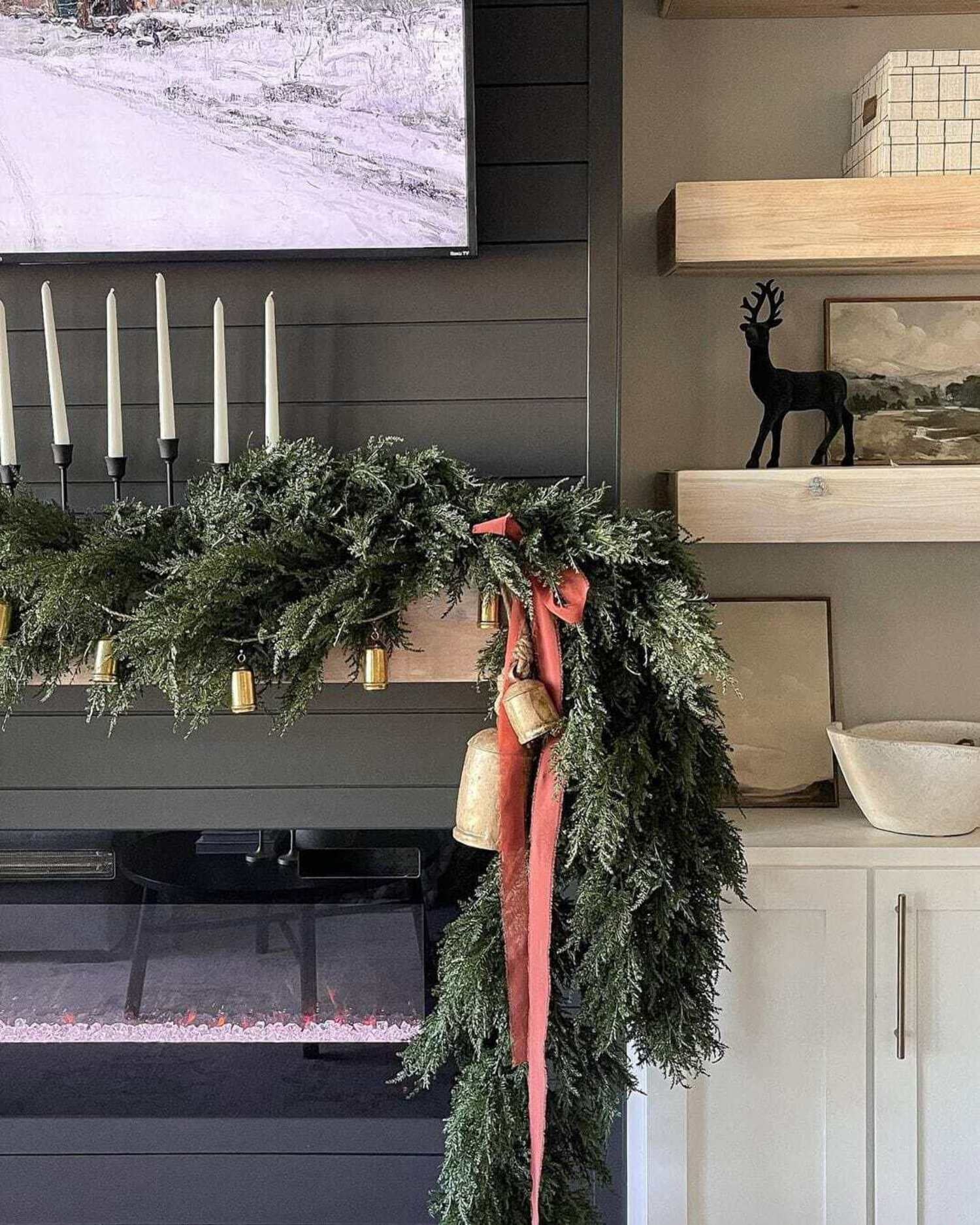 Nearly Natural 60" Decorative Plastic Lush Cedar Garland in Green