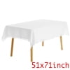 Unique Bargains Rectangle Cotton Linen Table Cover with Tassels for Dining Table White 51"x71"