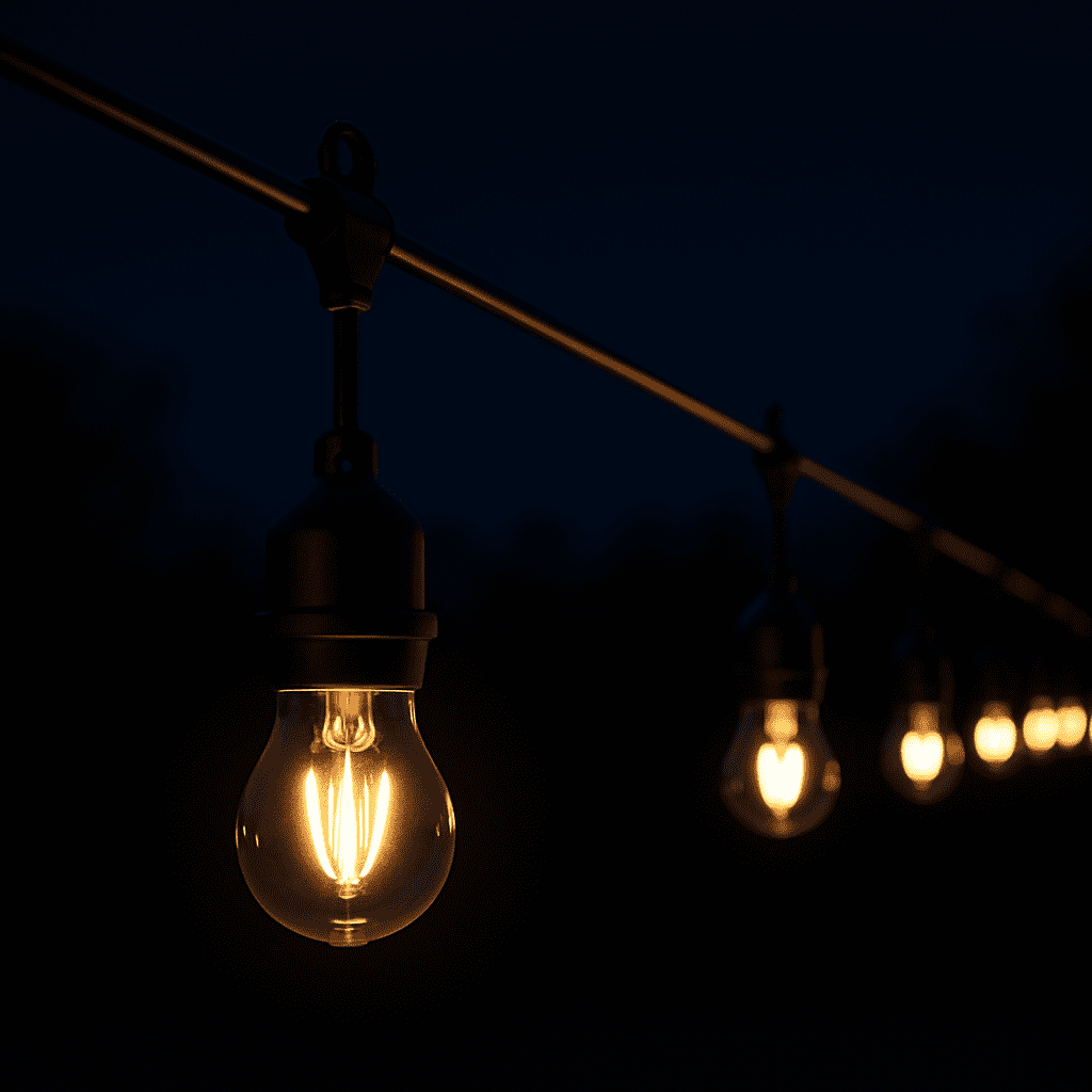 Better Homes & Gardens 24-Foot Outdoor Commercial String Lights, 12 Shatterproof LED Bulbs, Indoor/Outdoor Use