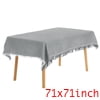 Unique Bargains Rectangle Cotton Linen Table Cover with Tassels for Dining Table White 51"x71"