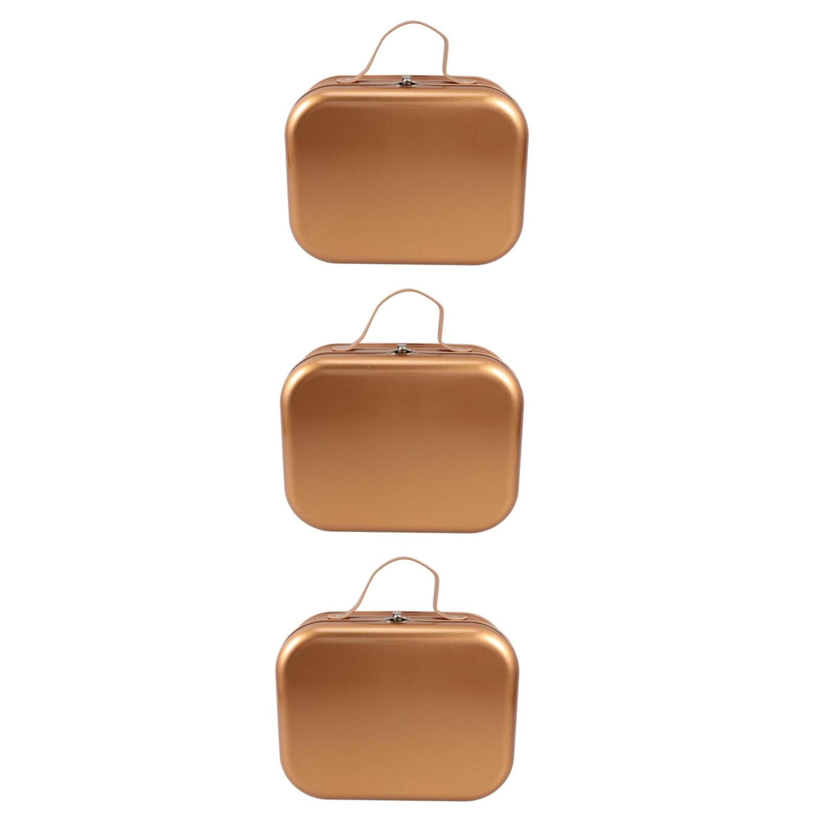 Hemoton 3pcs Keepsake Wrapping Case Handheld Handle Box Handheld Storage Box Tinplate Wrapping Handheld Box Tinplate Keepsake Container Box