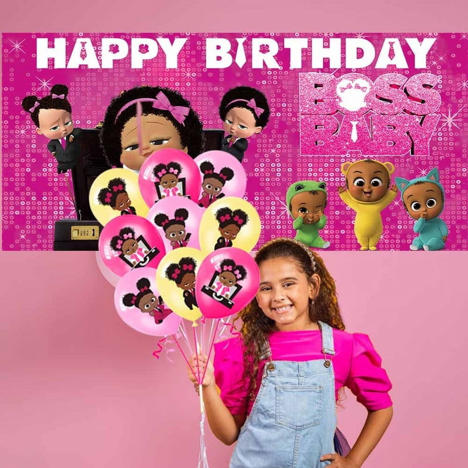 Boss Baby Africa Girl Party Supplies Plates Decorations Birthday Cake Topper Banner Decor Backdrop Balloons