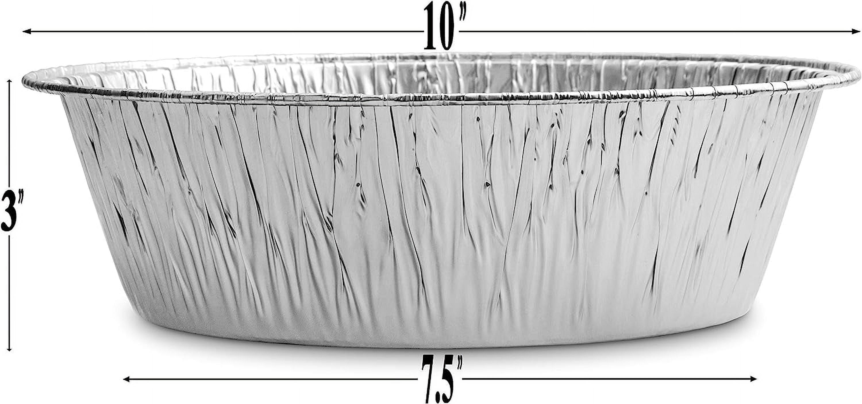 Displastible 10” Round Dutch Oven Liners Aluminum Pans for Cakes & Lasagna, 20-Pack