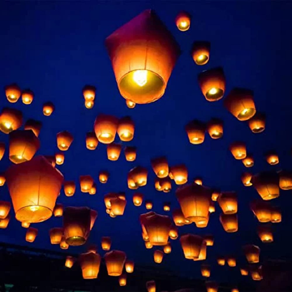 ZAP Chinese Paper Lanterns,20 Pack White Paper Wishing Lanterns for Weddings, Birthday Party, New Years, Festival(White)