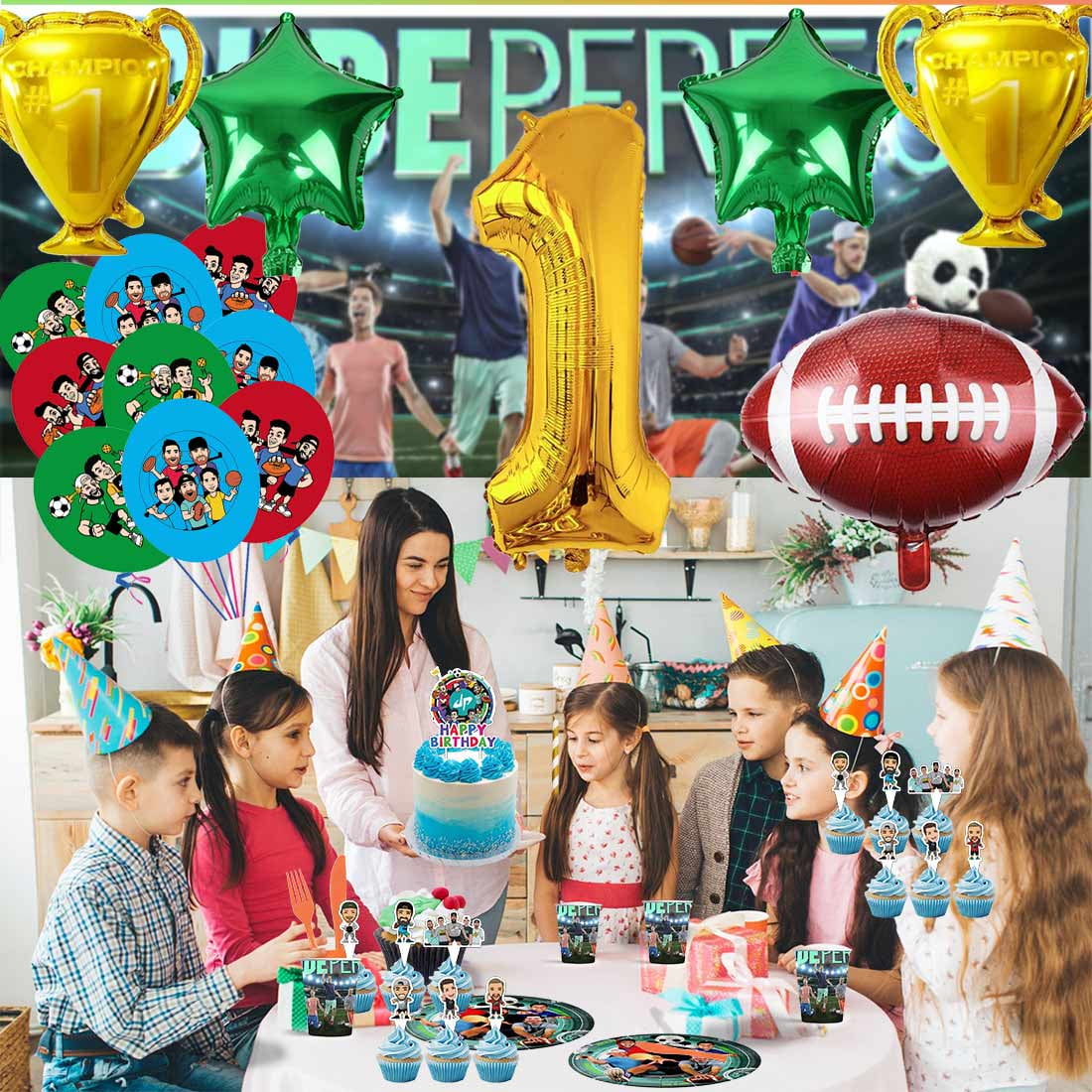 Dude Perfect Party Supplies Decor Tableware Backdrop Banner Cake Topper Balloons Birthday Decorations
