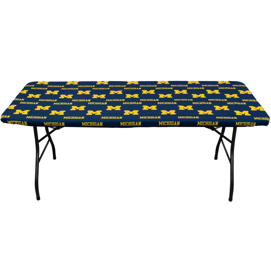 Michigan Wolverines Tailgate Fitted Tablecloth, 72" x 30", 6 ft table - 72" x 30", 6 ft table