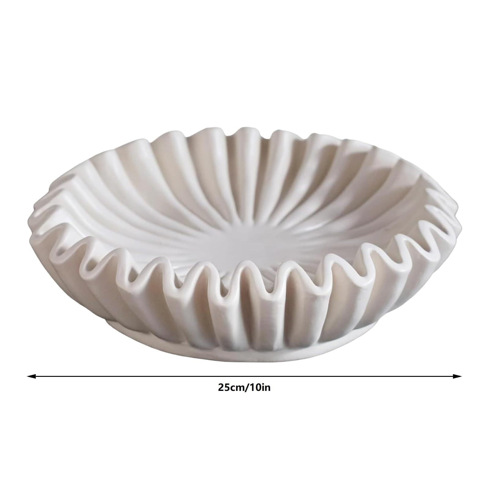 1*Decoration Ruffle Bowl Decorative Bowls for Home Decor Vintage Ring Dish Fruit Bowl Ruffle Bowl Decor for Living Room Design Coffee Table Bookshelf Desktop Decorations Clearance!