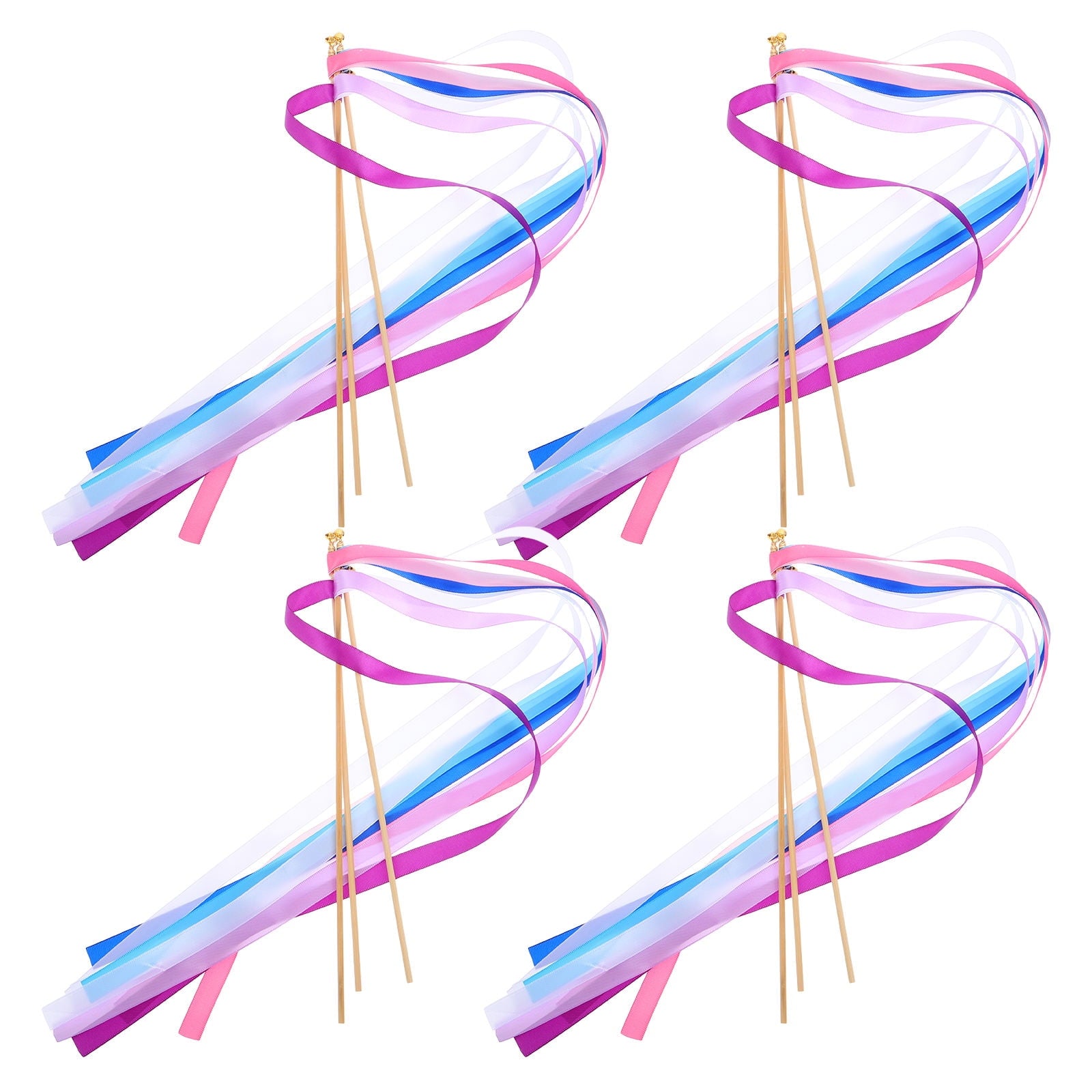 OUNONA Raindrops 30pcs Wedding Ribbon Sticks Party Streamers Wands Exit Decor Accessories