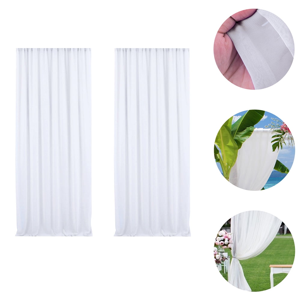 Raindrops Chiffon Curtain for Wedding Photo Background 2Set 117.90X58.95In