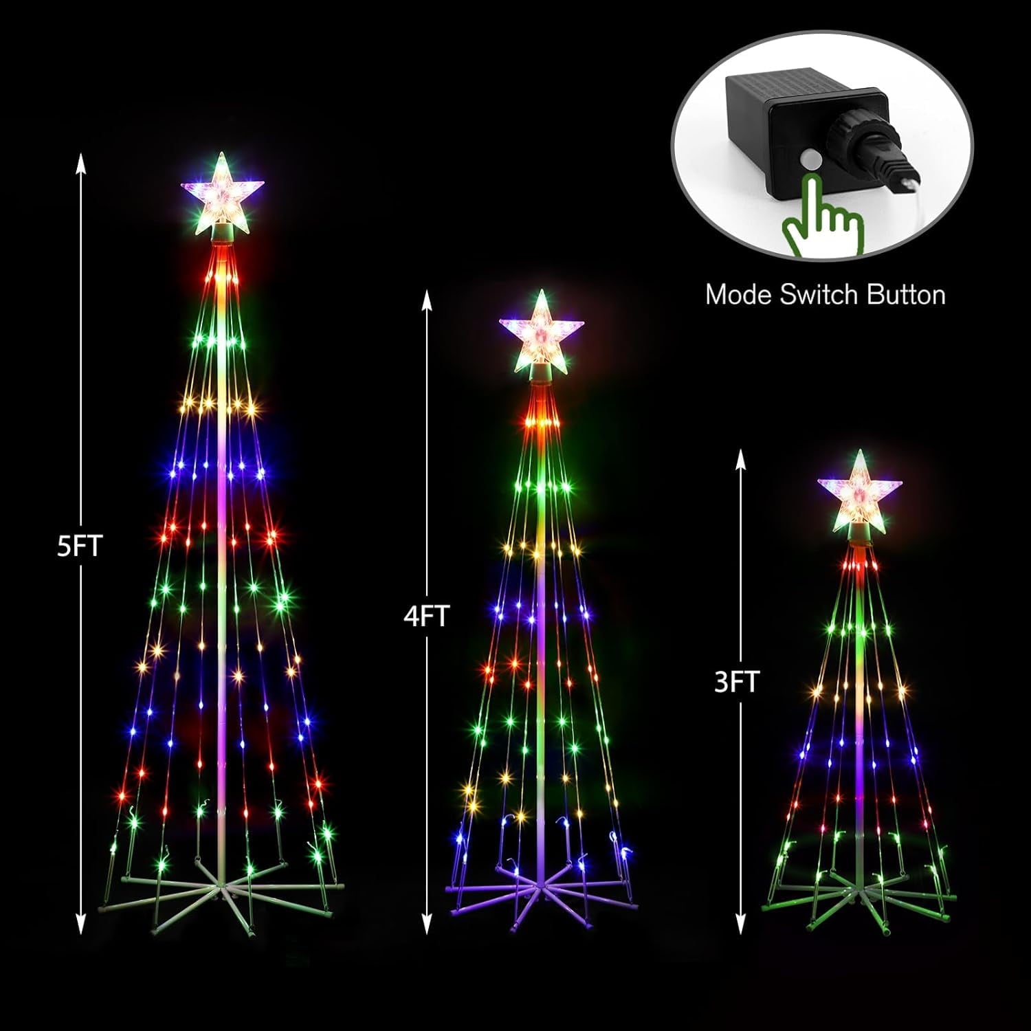 Solar Powered 10 in 1 Red and Green Candy Lights Outdoor Decorative String Lights Waterproof Energy Efficient Solar Candy Lights Ideal for Holiday Party Garden Patio Christmas Decorations