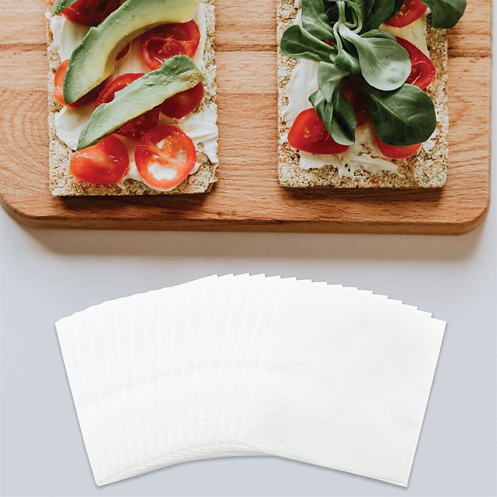 JAM Paper Bulk Small Beverage Napkins, 5x5, White, 480/Box
