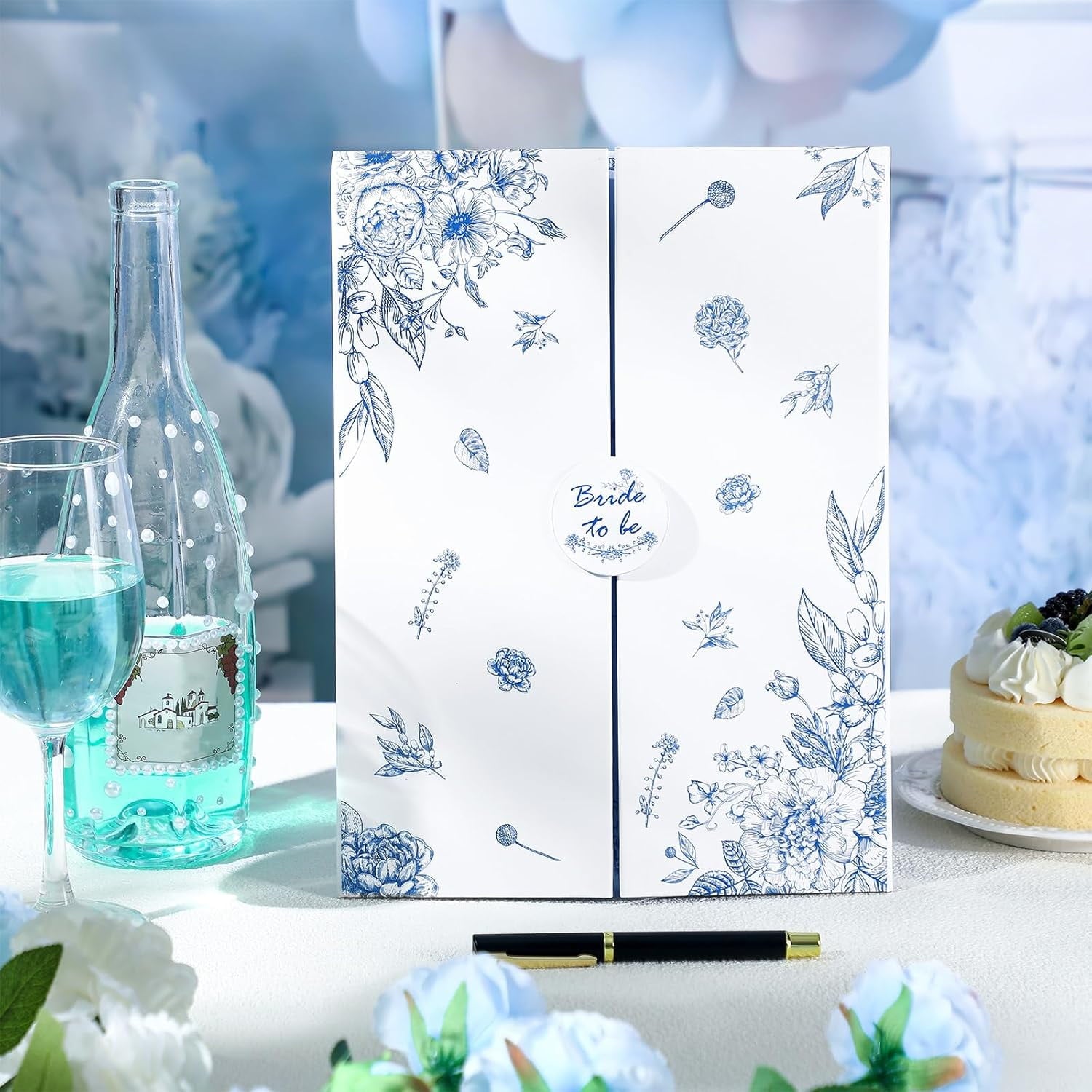 Something Blue Before I Do Bridal Shower Decorations Bridal Shower Guest Book with Pen Wedding Signature Board Alternatives Signature Guest Book for Wedding Bachelorette Engagement Party