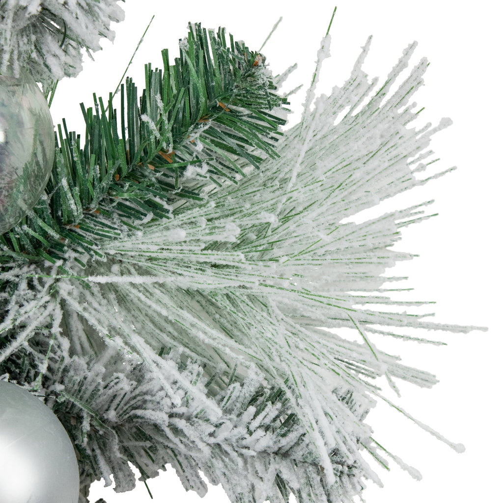 Northlight 6' Flocked Pine Artificial Christmas Garland with Iridescent Ornaments, Unlit