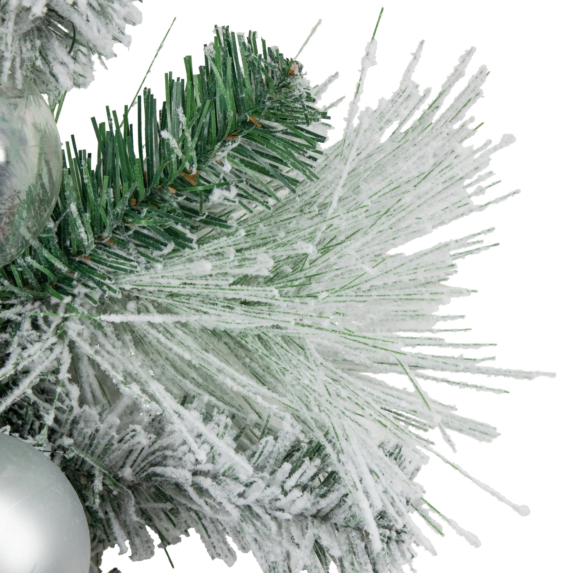 Northlight 6' Flocked Pine Artificial Christmas Garland with Iridescent Ornaments, Unlit