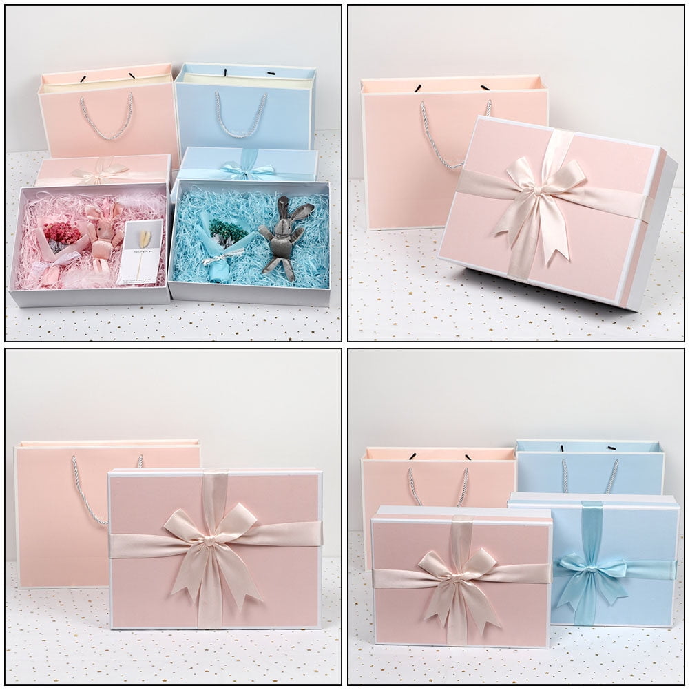 Entireivity 1pc Delicate Bow Ribbon Wrapping Box Christmas Gift Wrapper Christmas Gift Box