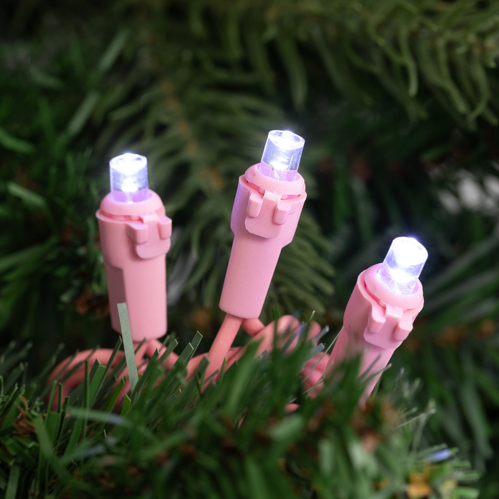 Northlight 100-Count Pink LED Wide Angle Christmas Lights 33ft Pink Wire - 33'