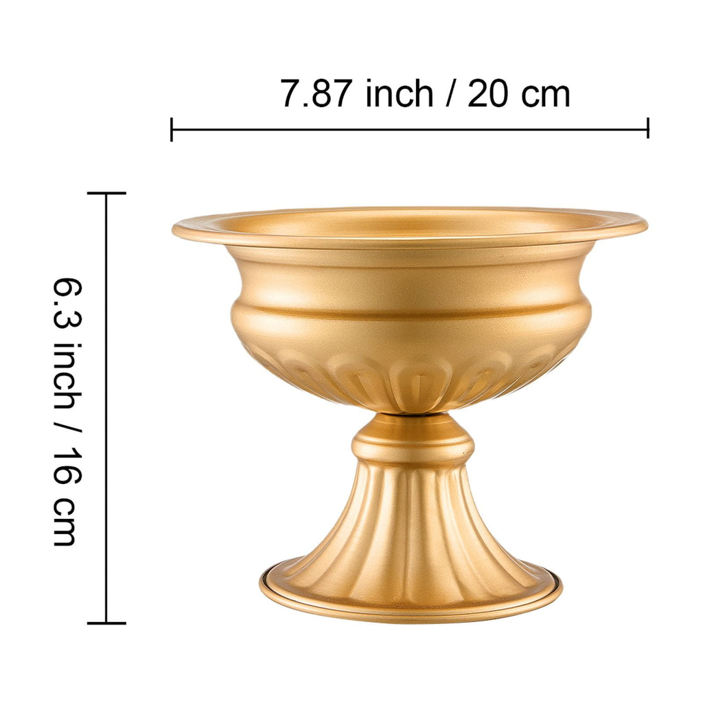 KFFKFF Set of 10, 16cm/6.3” Height Wedding Blossom Holder, Metallic Nuptial Centerpiece,Golden Botanical Display Stand for Tabletops at Wedding Feast,Commemoration Ceremony,Birthday Occasion Ornament