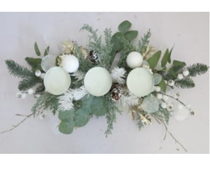 Northlight Mixed Winter Foliage and Berries Christmas Pillar Candle Holder - 24"