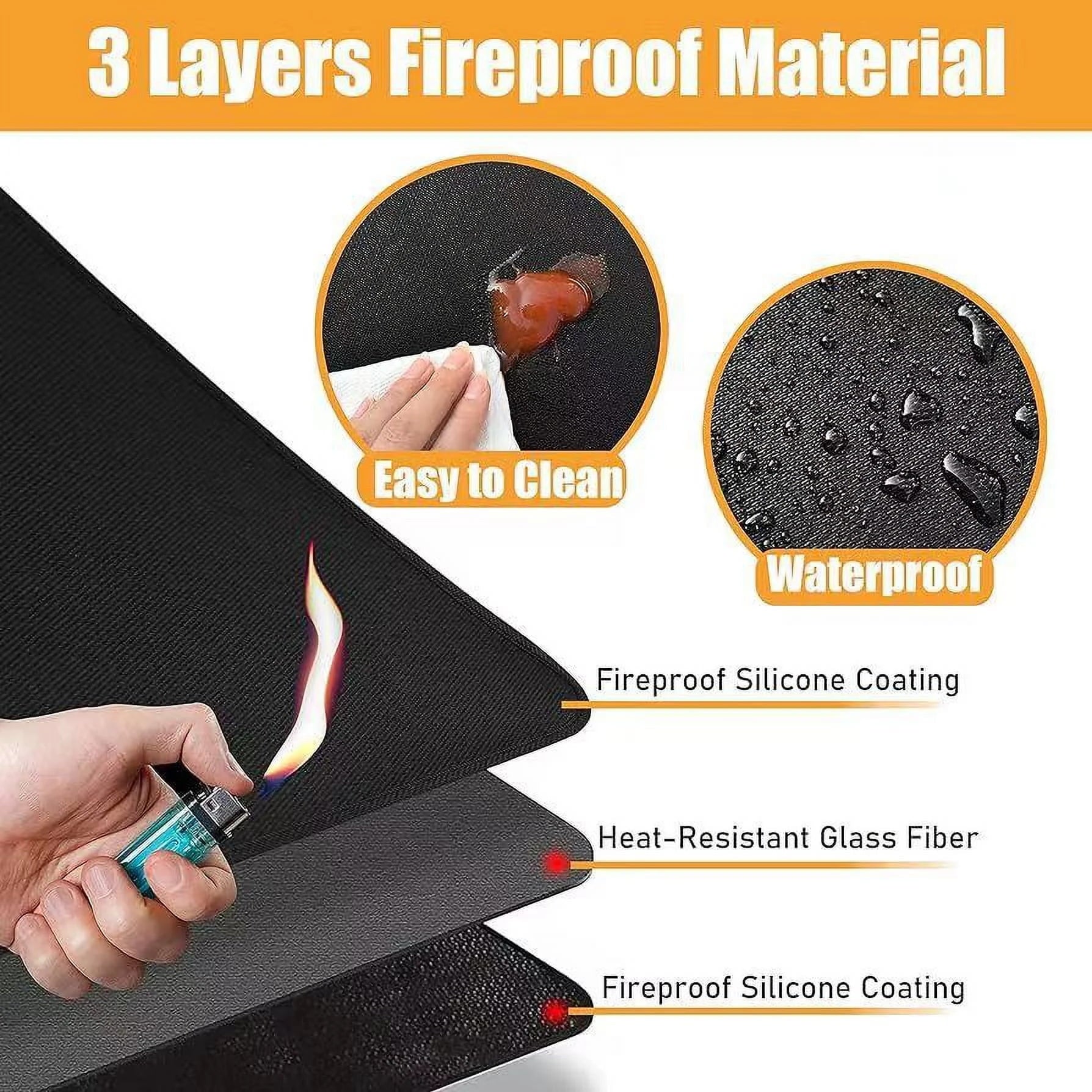 Heat Resistant Mat for Air Fryer,Deep Fryer,Oven,39*39in Hot Pads for Kitchen Counter Heat Protector,Under Coffee Maker Mats for Quartz Countertop Protector,Deep Fryer Coffee Machine Accessories