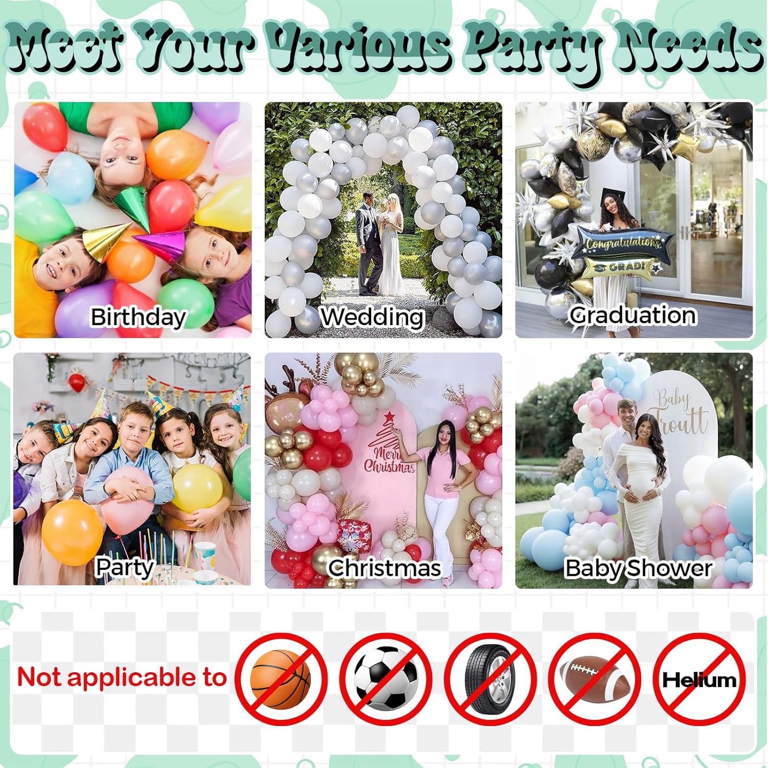 Small Balloon Pump, Portable Air Pump for Balloons with Dual Nozzles, 110V 600W Electric Balloon Blower Pump for Latex Garland Arch and Foil Balloons