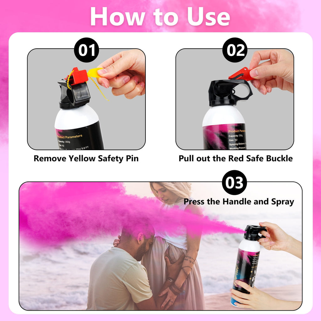 Gender Reveal Smoke Bombs,100% Biodegradable Butterfly Confetti Powder Cannon,Memorable Baby Gender Reveal Party Supplies Decorations & Ideas，2 PACK PINK