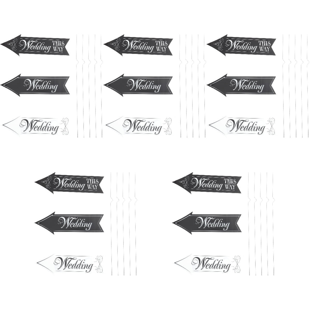Worgeous 5 Sets  Wedding Directional Signs Wedding Signs for Ceremony and Reception