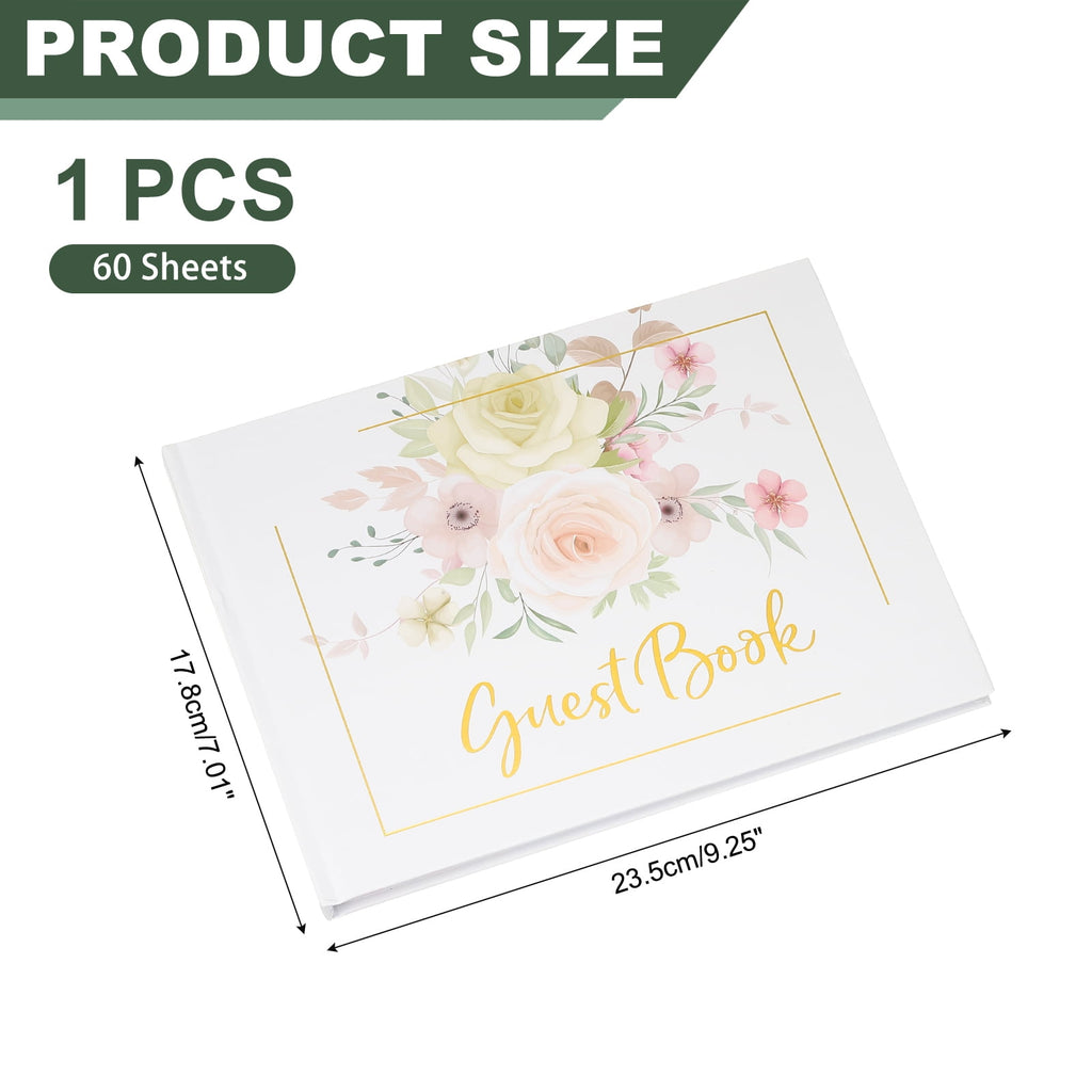 Guest Book, Wedding Guest Sign Book Reception Signature Book Party Decorations Supplies for Birthday Bridal Shower, Pink Rose