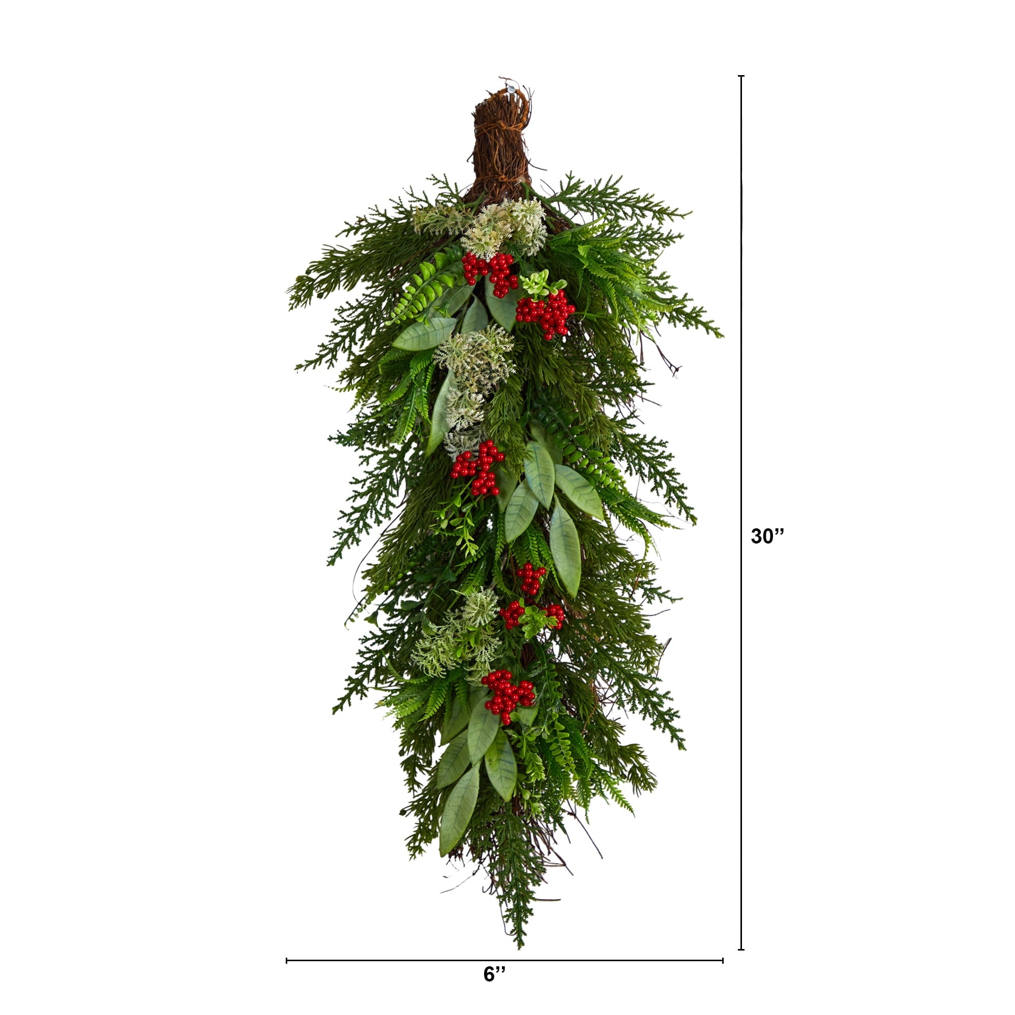 Nearly Natural 30" Cedar and Berry Artificial Christmas Swag