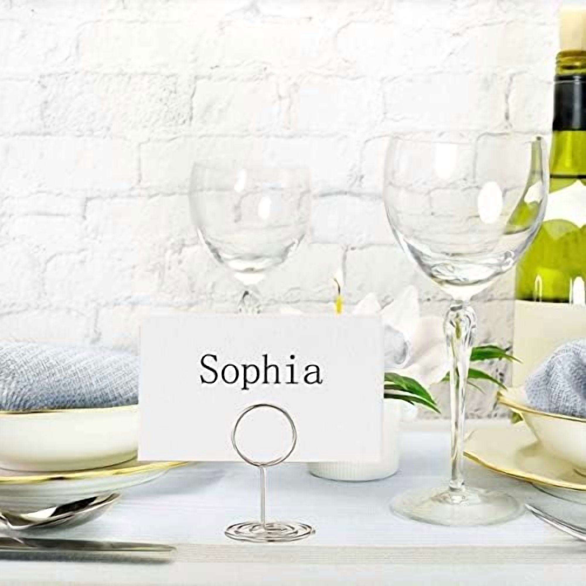 24 Pcs Premium Mini Place Card Holders and 24 Pcs Place Cards, Small Table Card Holder, Cute Table Number Holders, Photo Picture Holders for Centerpieces, Wedding, Party, Birthday