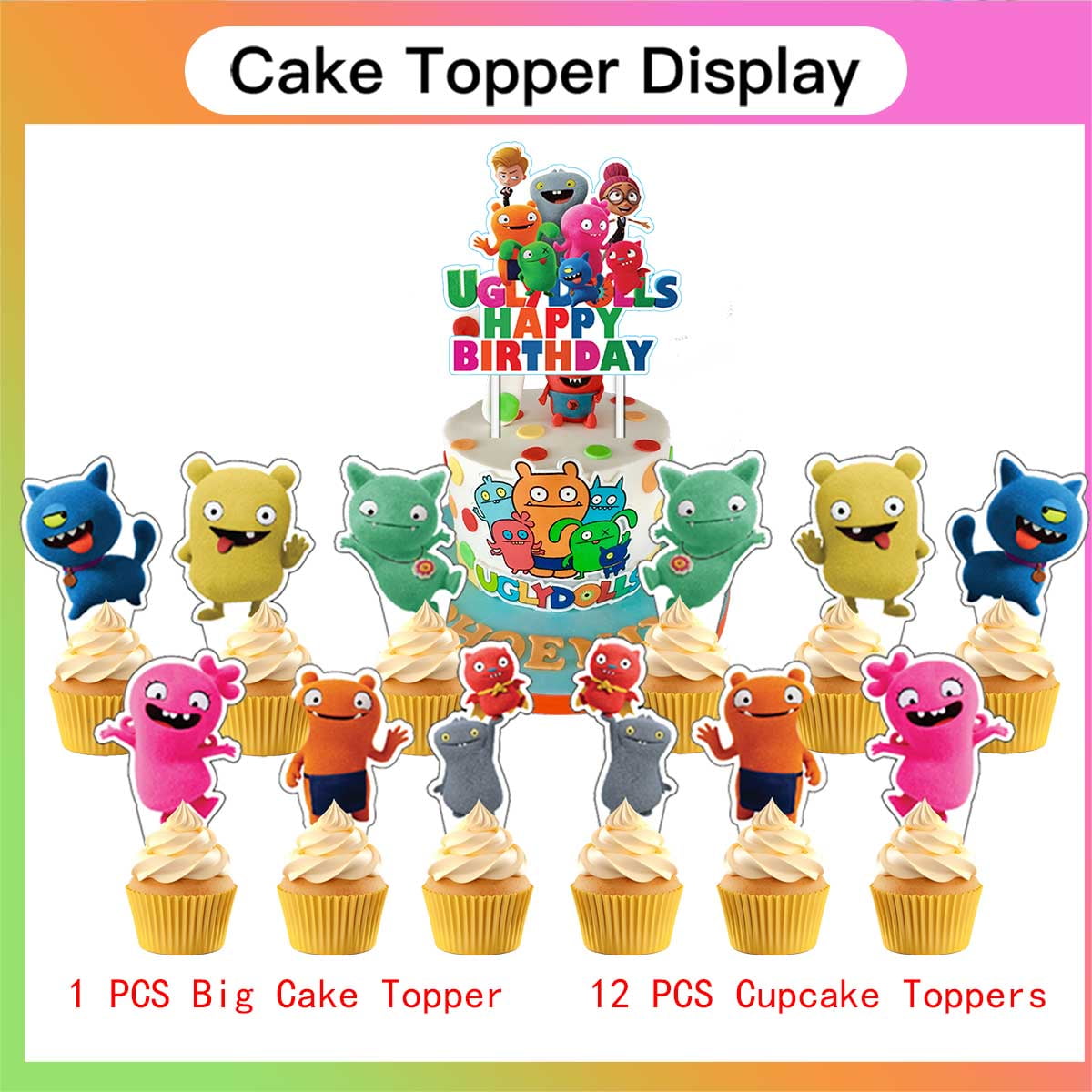 Ugly Doll Balloons Plates Party Supplies Decoration Birthday Cake Topper Decor Banner Backdrop Tableware